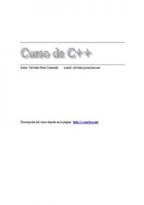 Curso de C++ – Salvador Pozo Coronado [PDF]